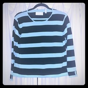 Black and Baby Blue Stripped Shirt
